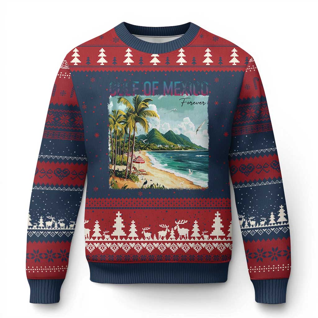 Gulf of Mexico Forever Ugly Christmas Sweater Retro Beach - Wonder Print Shop