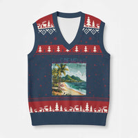 Gulf of Mexico Forever V-Neck Knit Sweater Vest Retro Beach - Wonder Print Shop