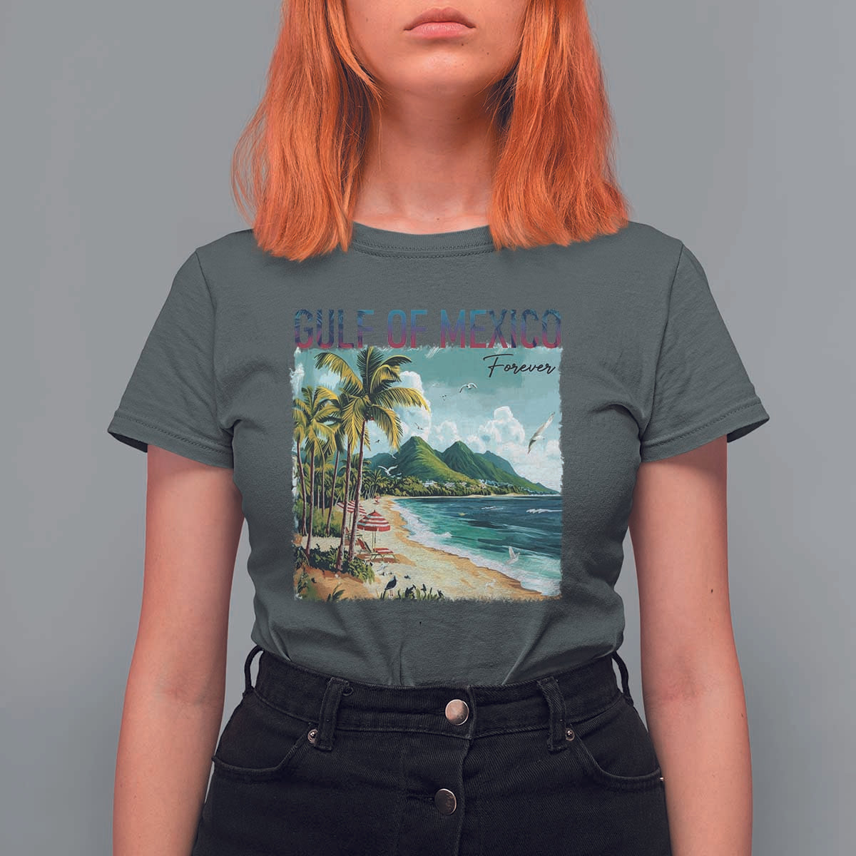 Gulf of Mexico Forever T Shirt For Women Retro Beach