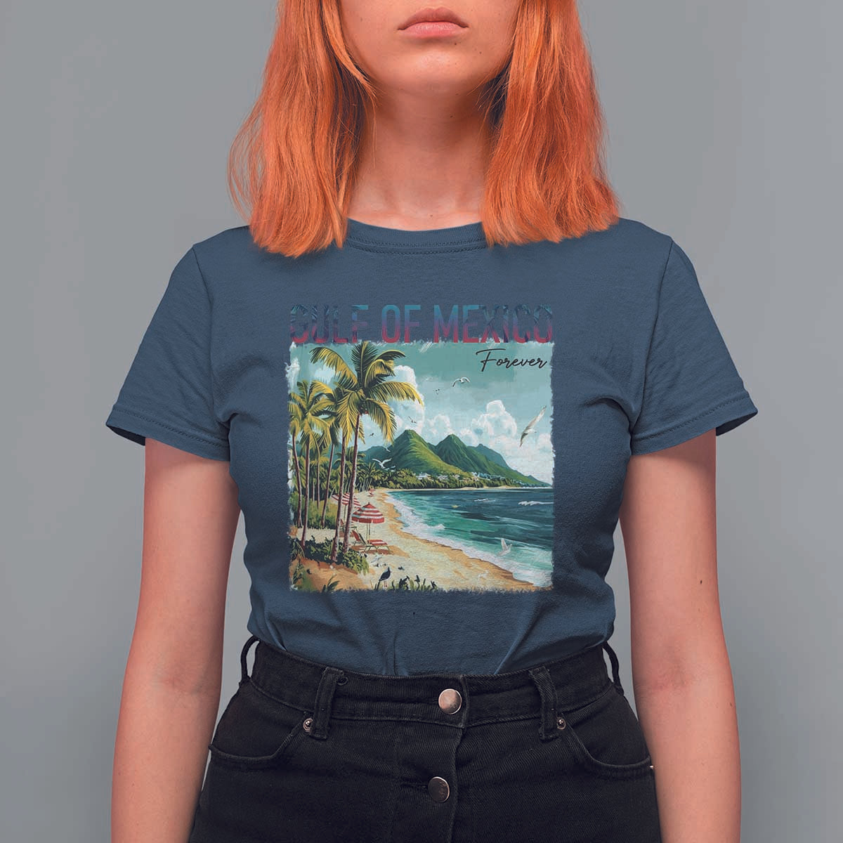Gulf of Mexico Forever T Shirt For Women Retro Beach