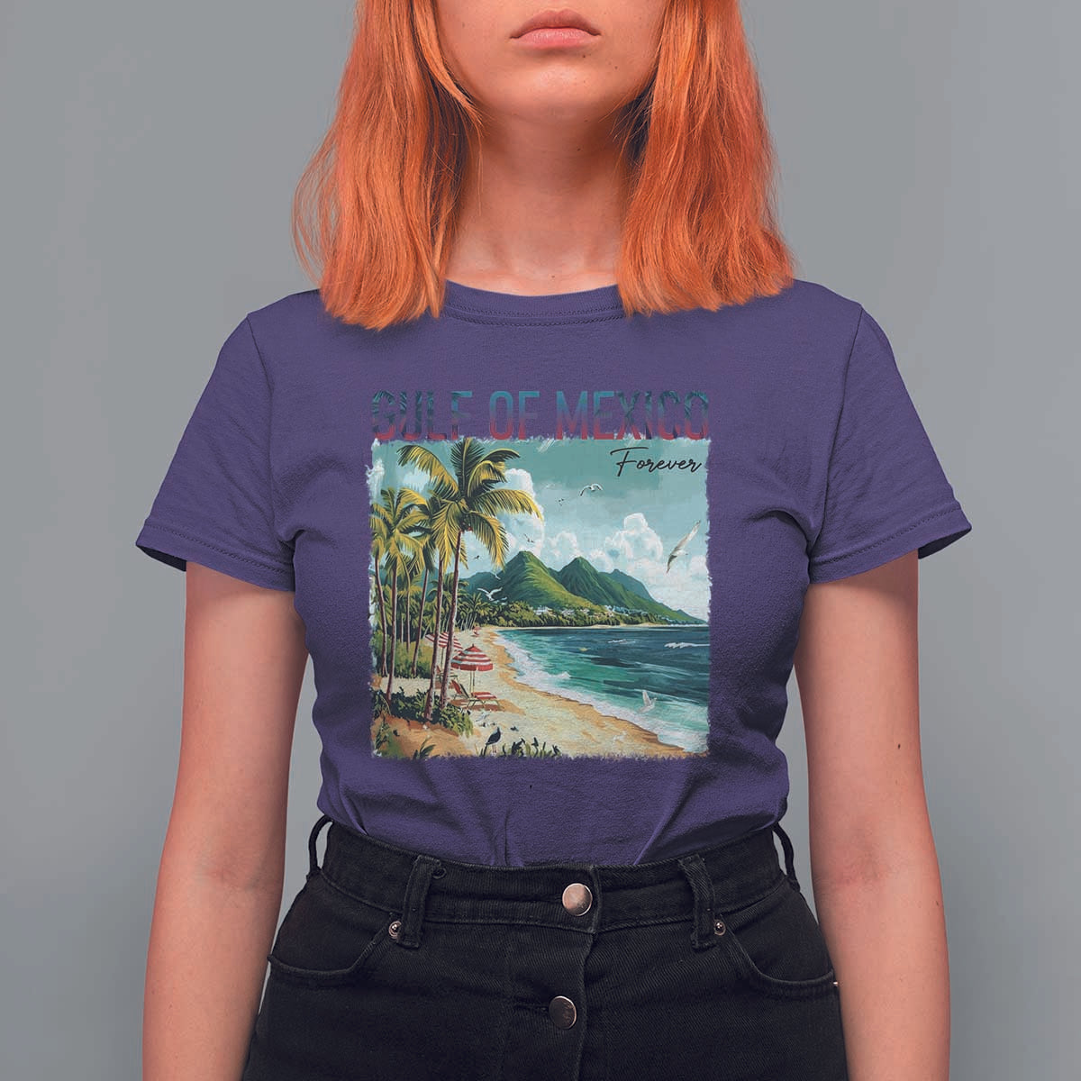 Gulf of Mexico Forever T Shirt For Women Retro Beach