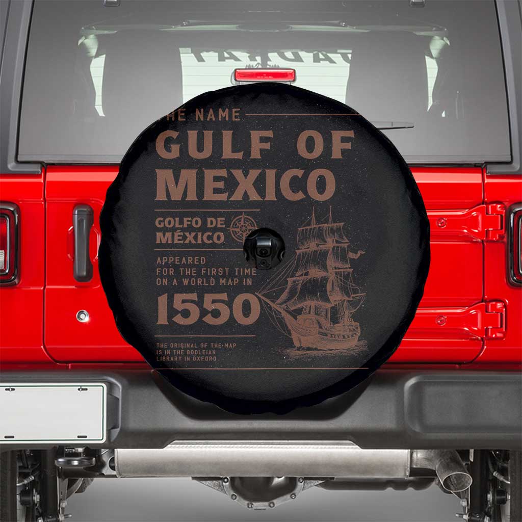 Gulf of Mexico Name Origin 1550 Spare Tire Cover Sailing Ship Retro Vintage
