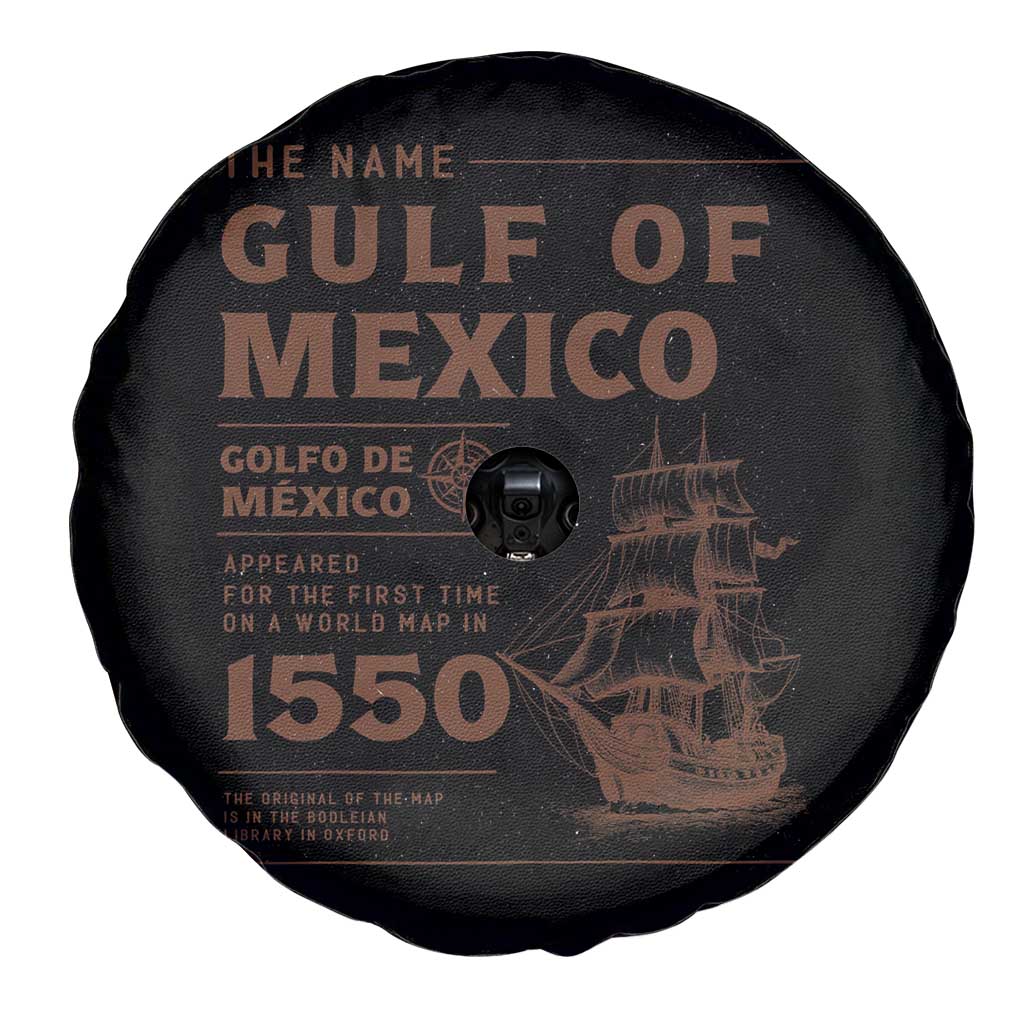 Gulf of Mexico Name Origin 1550 Spare Tire Cover Sailing Ship Retro Vintage