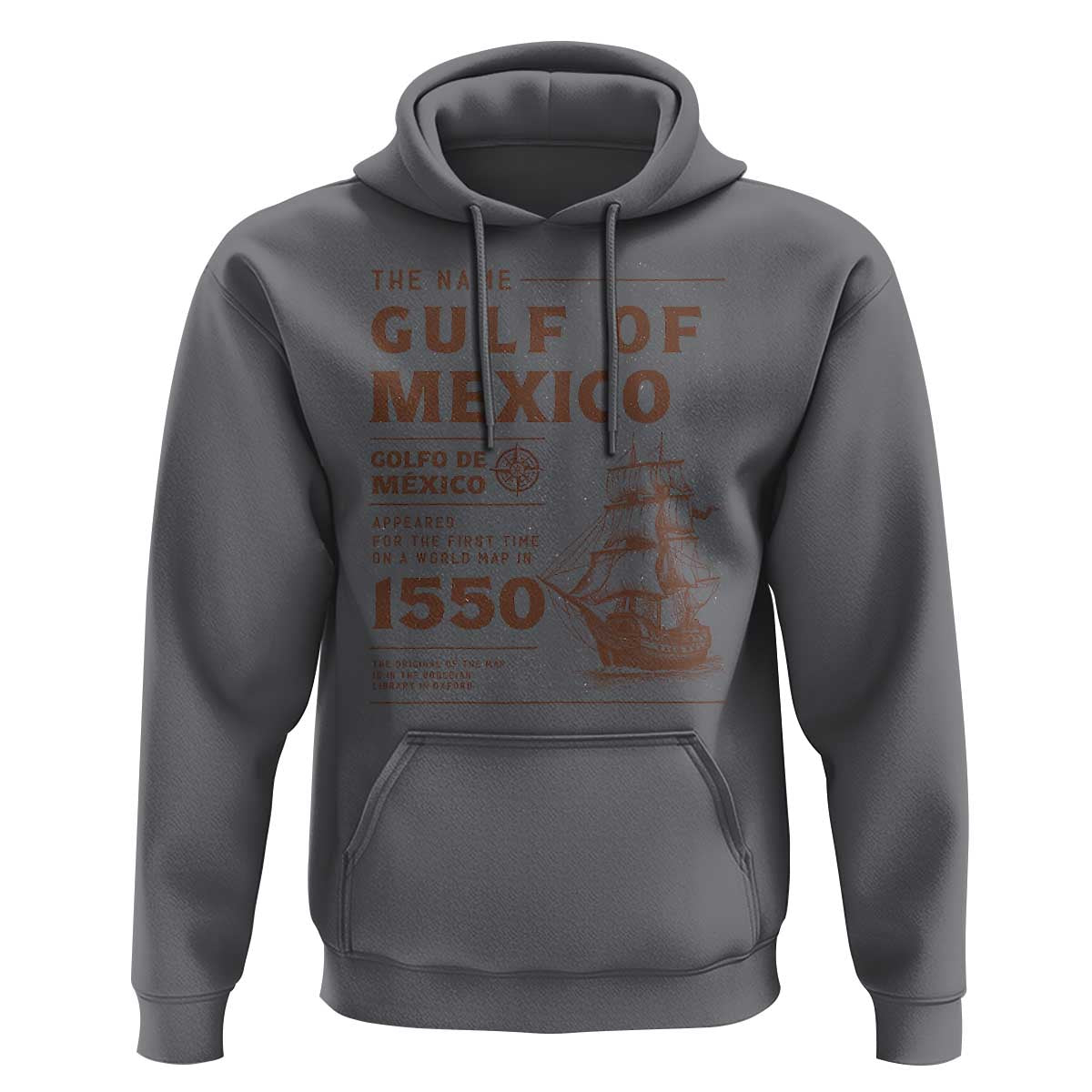 Gulf of Mexico Name Origin 1550 Hoodie Sailing Ship Retro Vintage