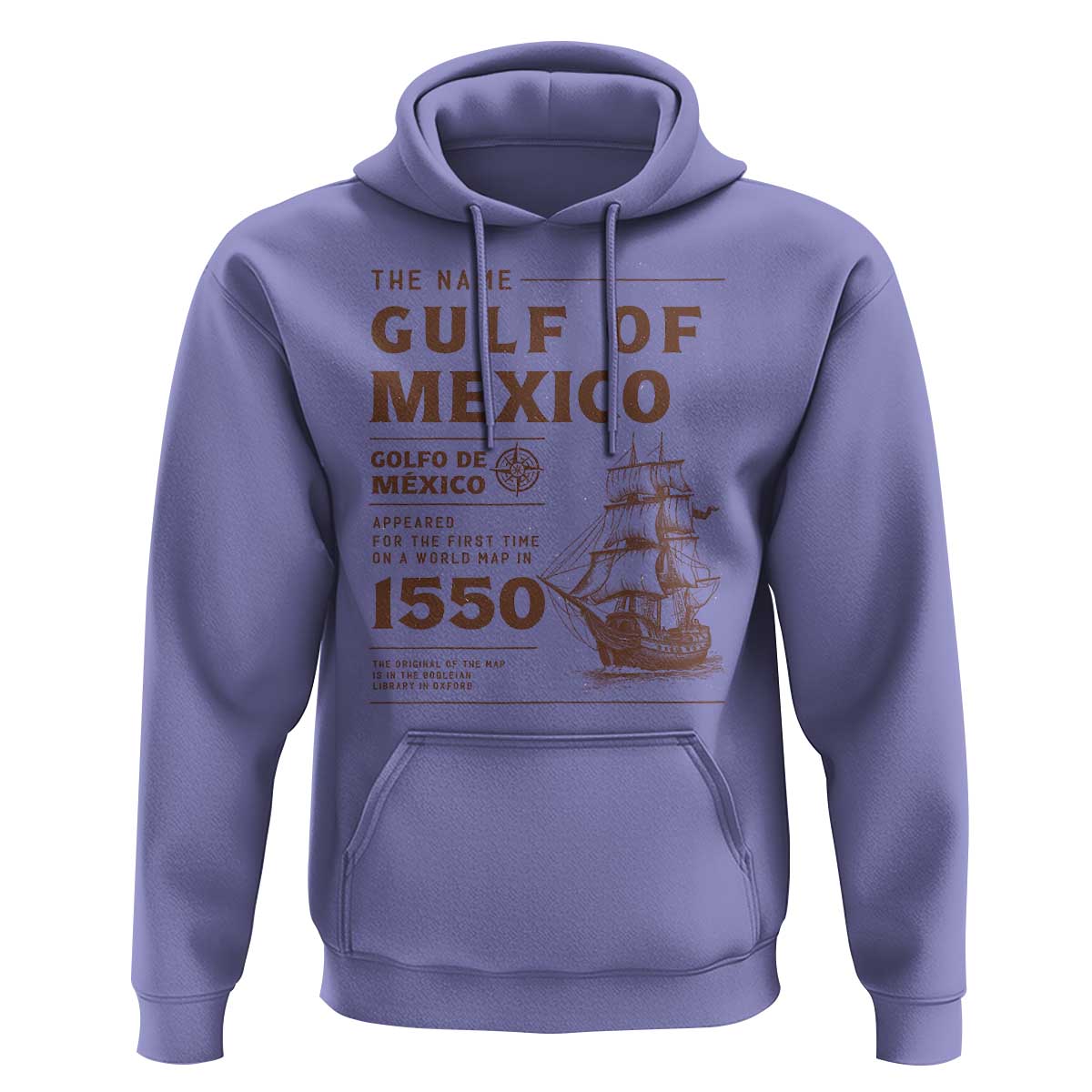 Gulf of Mexico Name Origin 1550 Hoodie Sailing Ship Retro Vintage