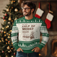 Gulf of Mexico Name Origin 1550 Ugly Christmas Sweater Sailing Ship Retro Vintage - Wonder Print Shop