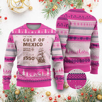 Gulf of Mexico Name Origin 1550 Ugly Christmas Sweater Sailing Ship Retro Vintage - Wonder Print Shop