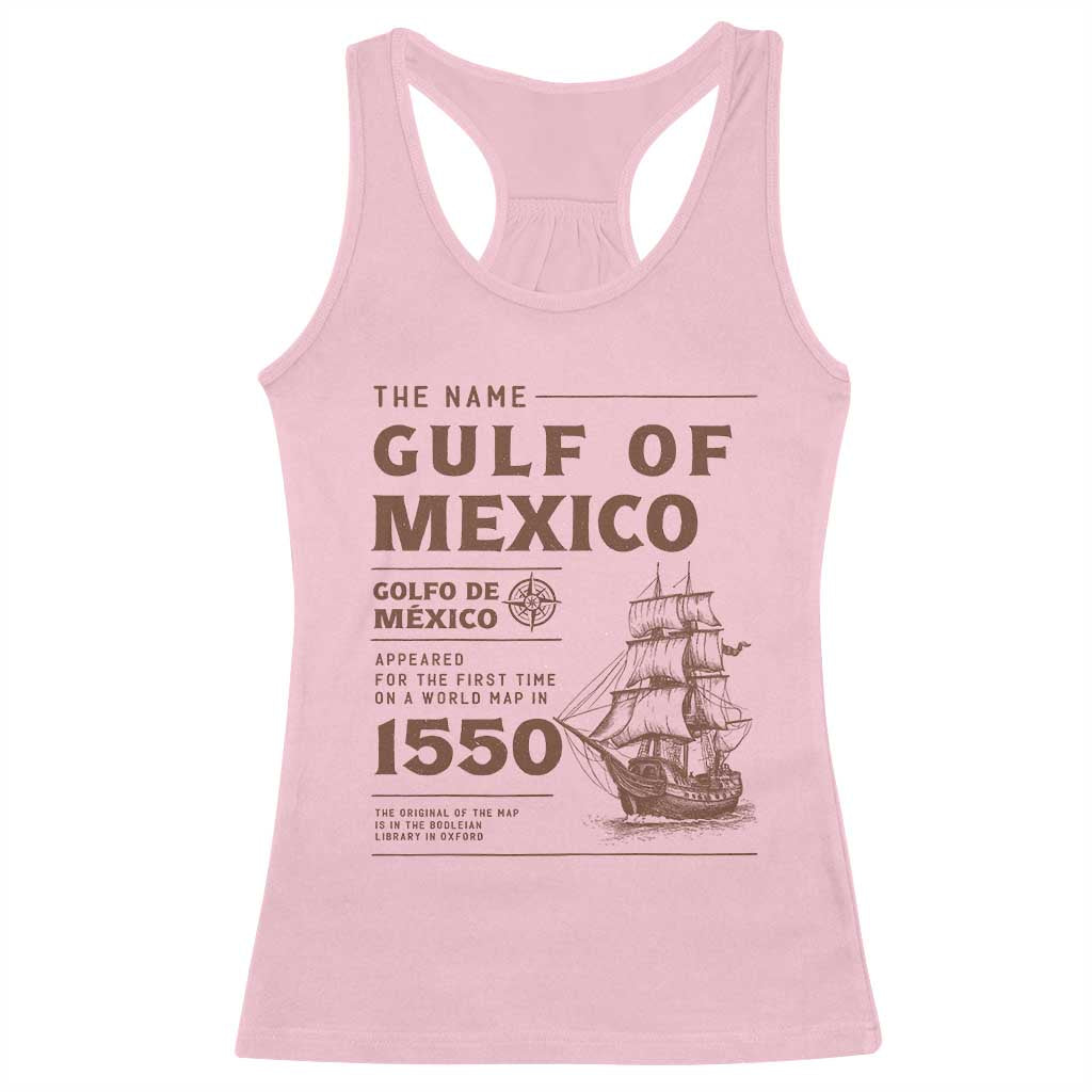 Gulf of Mexico Name Origin 1550 Racerback Tank Top Sailing Ship Retro Vintage