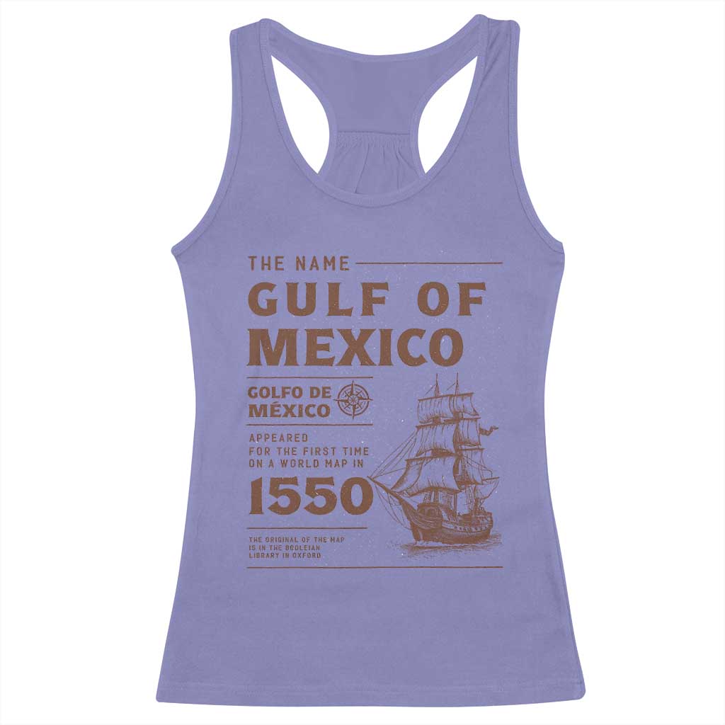 Gulf of Mexico Name Origin 1550 Racerback Tank Top Sailing Ship Retro Vintage