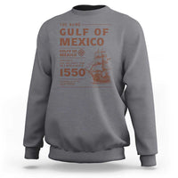 Gulf of Mexico Name Origin 1550 Sweatshirt Sailing Ship Retro Vintage