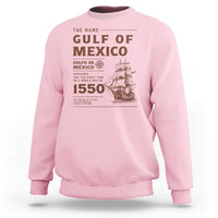 Gulf of Mexico Name Origin 1550 Sweatshirt Sailing Ship Retro Vintage