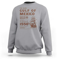 Gulf of Mexico Name Origin 1550 Sweatshirt Sailing Ship Retro Vintage
