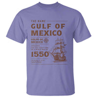 Gulf of Mexico Name Origin 1550 T Shirt Sailing Ship Retro Vintage