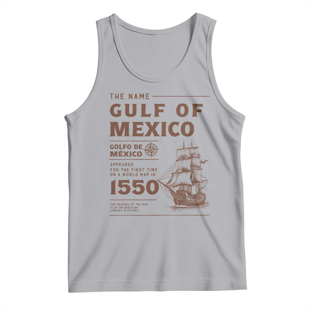 Gulf of Mexico Name Origin 1550 Tank Top Sailing Ship Retro Vintage