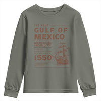 Gulf of Mexico Name Origin 1550 Youth Sweatshirt Sailing Ship Retro Vintage
