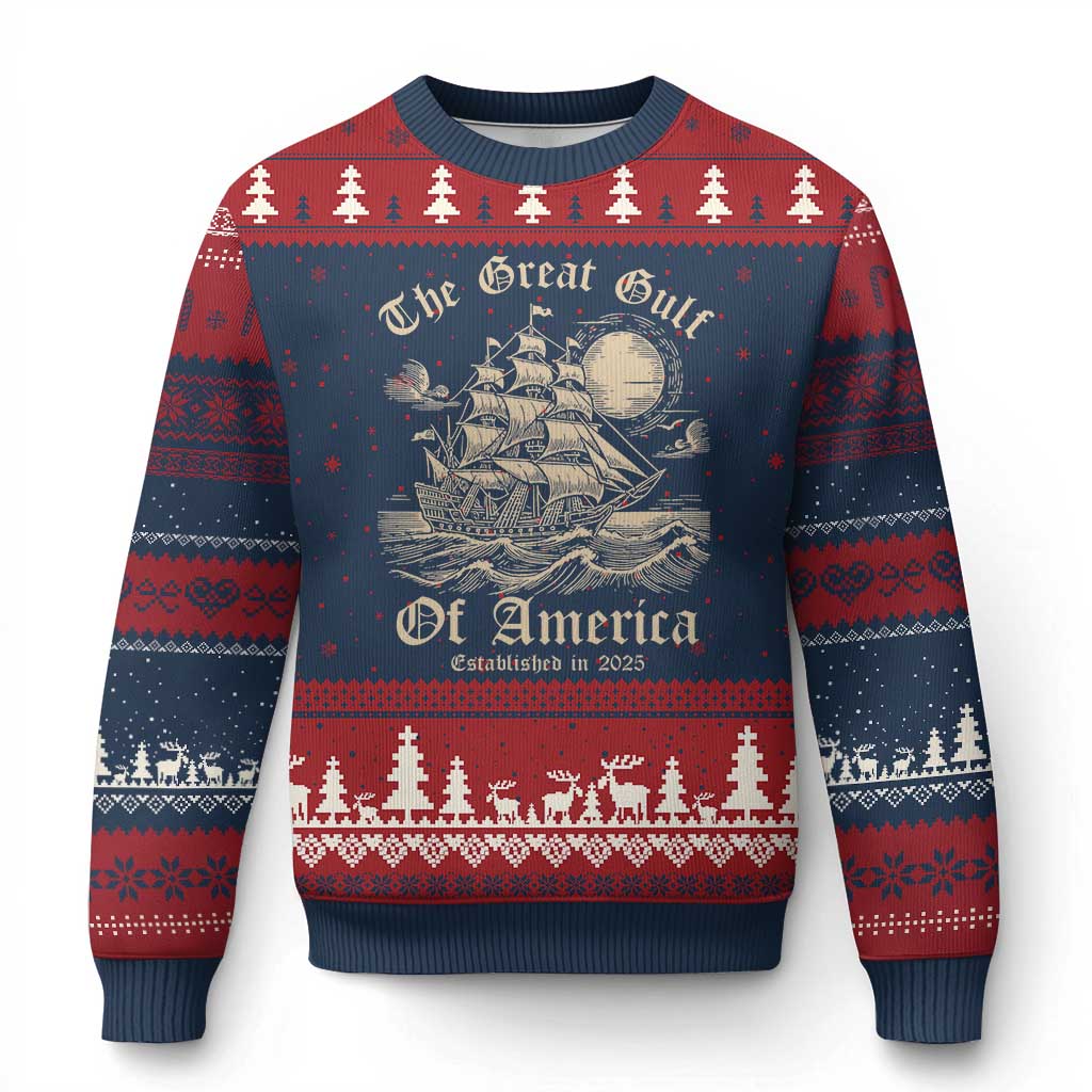 The Great Gulf Of USA Ugly Christmas Sweater Established in 2025 - Wonder Print Shop