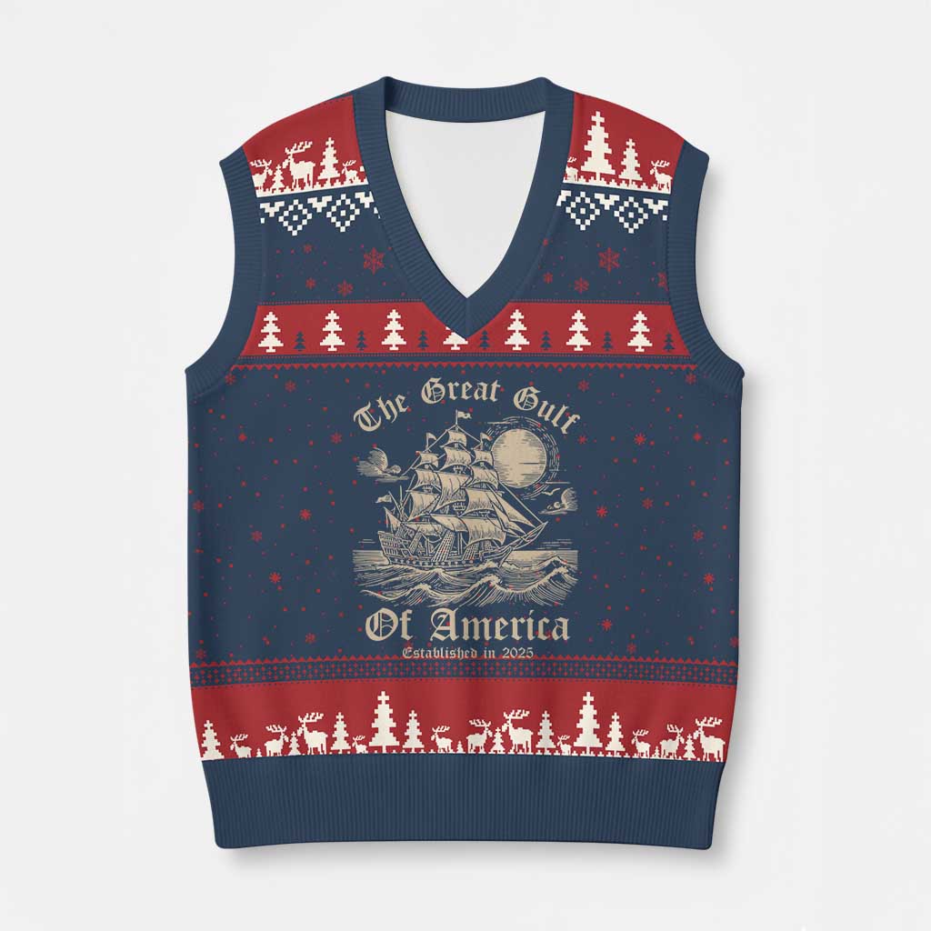 The Great Gulf Of USA V-Neck Knit Sweater Vest Established in 2025 - Wonder Print Shop