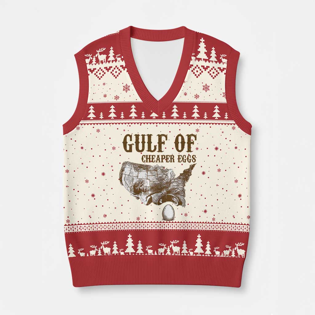 Gulf of Cheaper Eggs V-Neck Knit Sweater Vest Gulf of Mexico - Wonder Print Shop