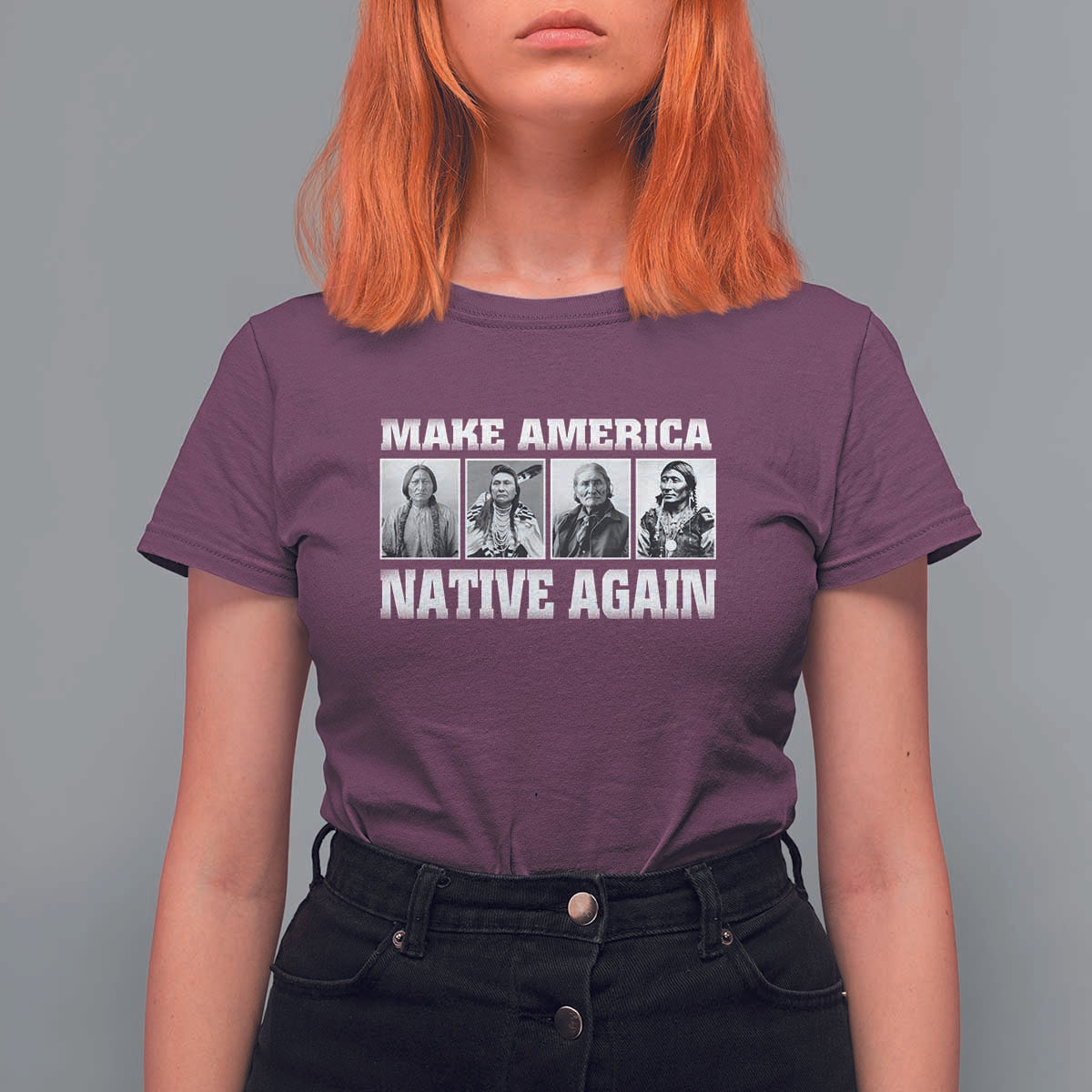 Make America Native Again T Shirt For Women Native American Indians Indigenous