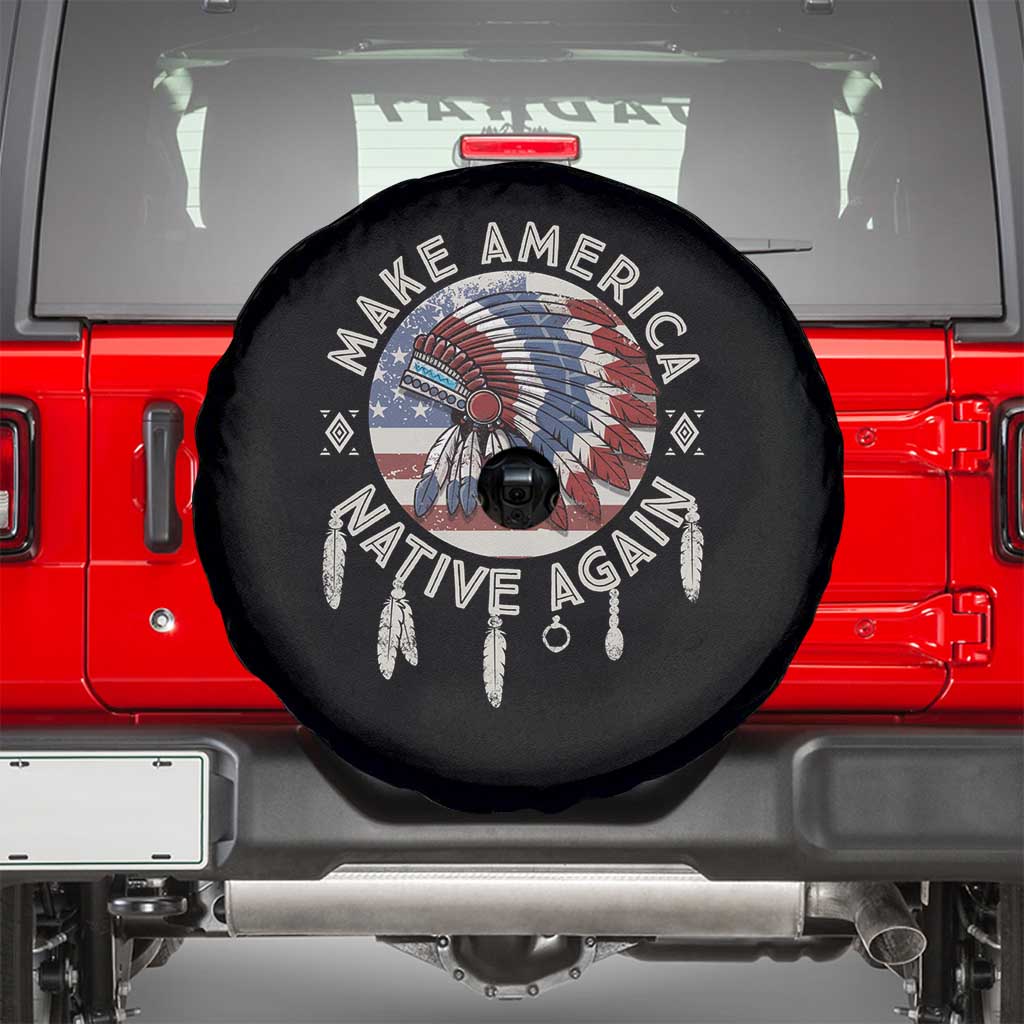 Make America Native Again Spare Tire Cover Indigenous Peoples Pride USA Flag