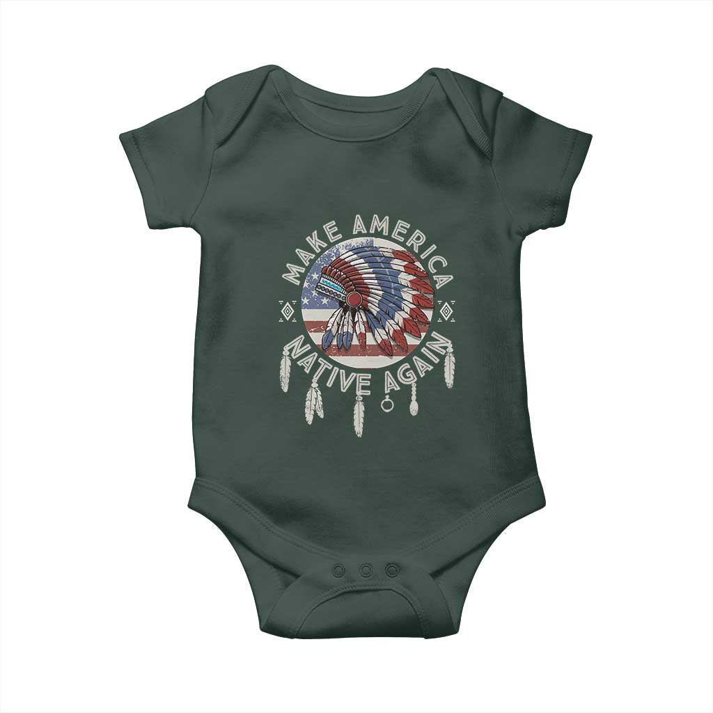 Make America Native Again Baby Onesie Indigenous Peoples Pride USA Flag