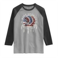 Make America Native Again Raglan Shirt Indigenous Peoples Pride USA Flag