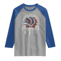 Make America Native Again Raglan Shirt Indigenous Peoples Pride USA Flag