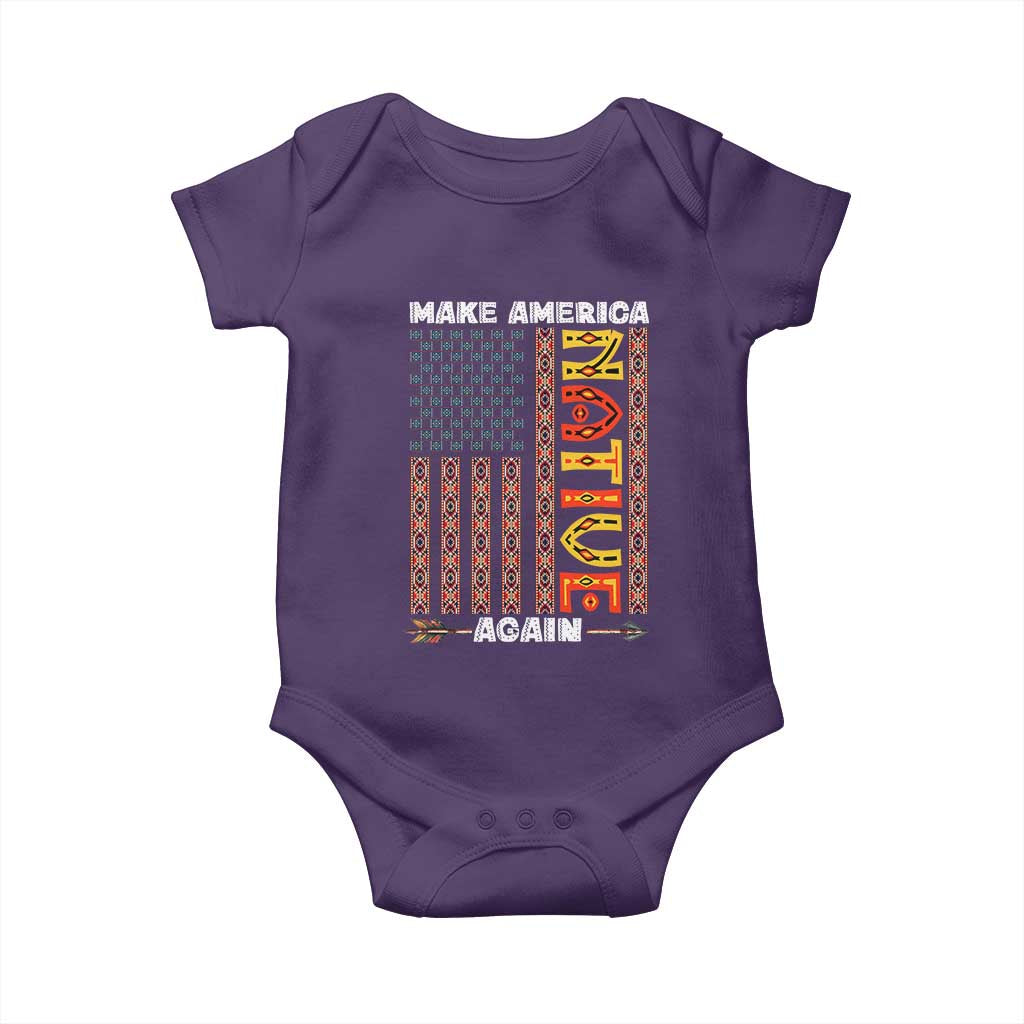 Make America Native Again Baby Onesie Indigenous Pride Cultural Heritage USA Flag