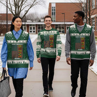 Make America Native Again V-Neck Knit Sweater Vest Indigenous Pride Cultural Heritage USA Flag - Wonder Print Shop