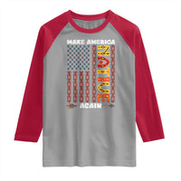 Make America Native Again Raglan Shirt Indigenous Pride Cultural Heritage USA Flag