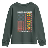 Make America Native Again Youth Sweatshirt Indigenous Pride Cultural Heritage USA Flag