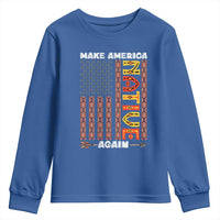 Make America Native Again Youth Sweatshirt Indigenous Pride Cultural Heritage USA Flag
