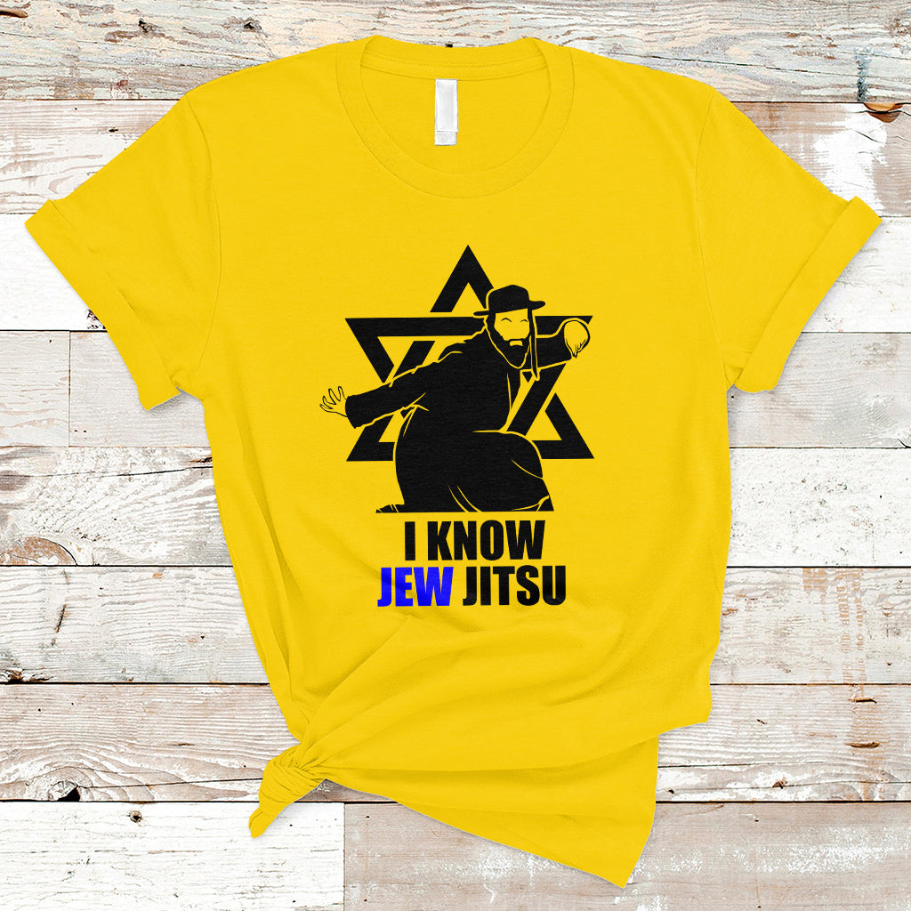 Funny Jiu Jitsu T Shirt Jiu Jitsu Pun Joke I Know Jew Jitsu For Jewish Martial Arts Jewish Man - Wonder Print Shop