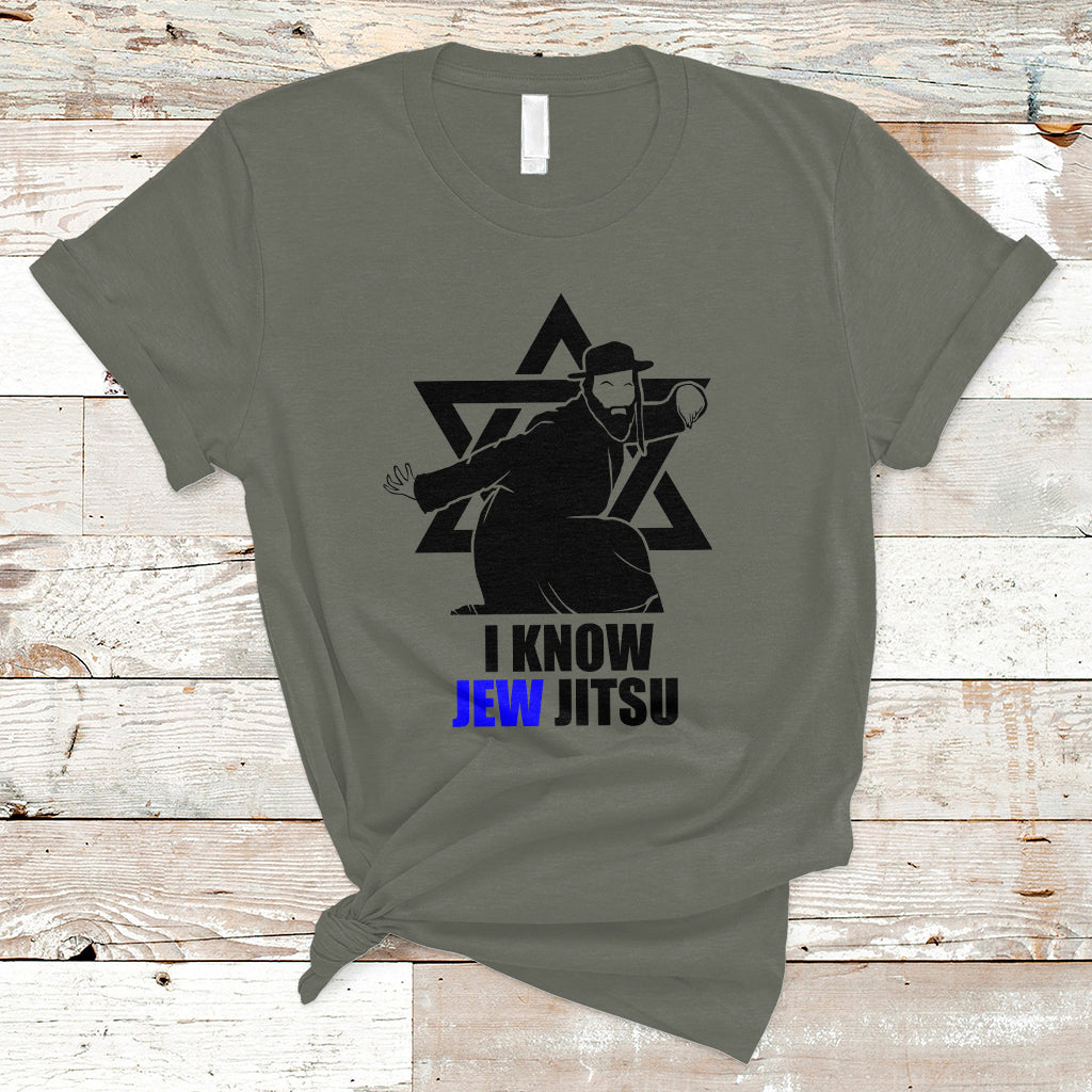 Funny Jiu Jitsu T Shirt Jiu Jitsu Pun Joke I Know Jew Jitsu For Jewish Martial Arts Jewish Man - Wonder Print Shop