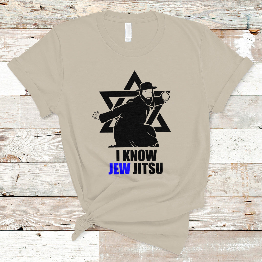 Funny Jiu Jitsu T Shirt Jiu Jitsu Pun Joke I Know Jew Jitsu For Jewish Martial Arts Jewish Man - Wonder Print Shop