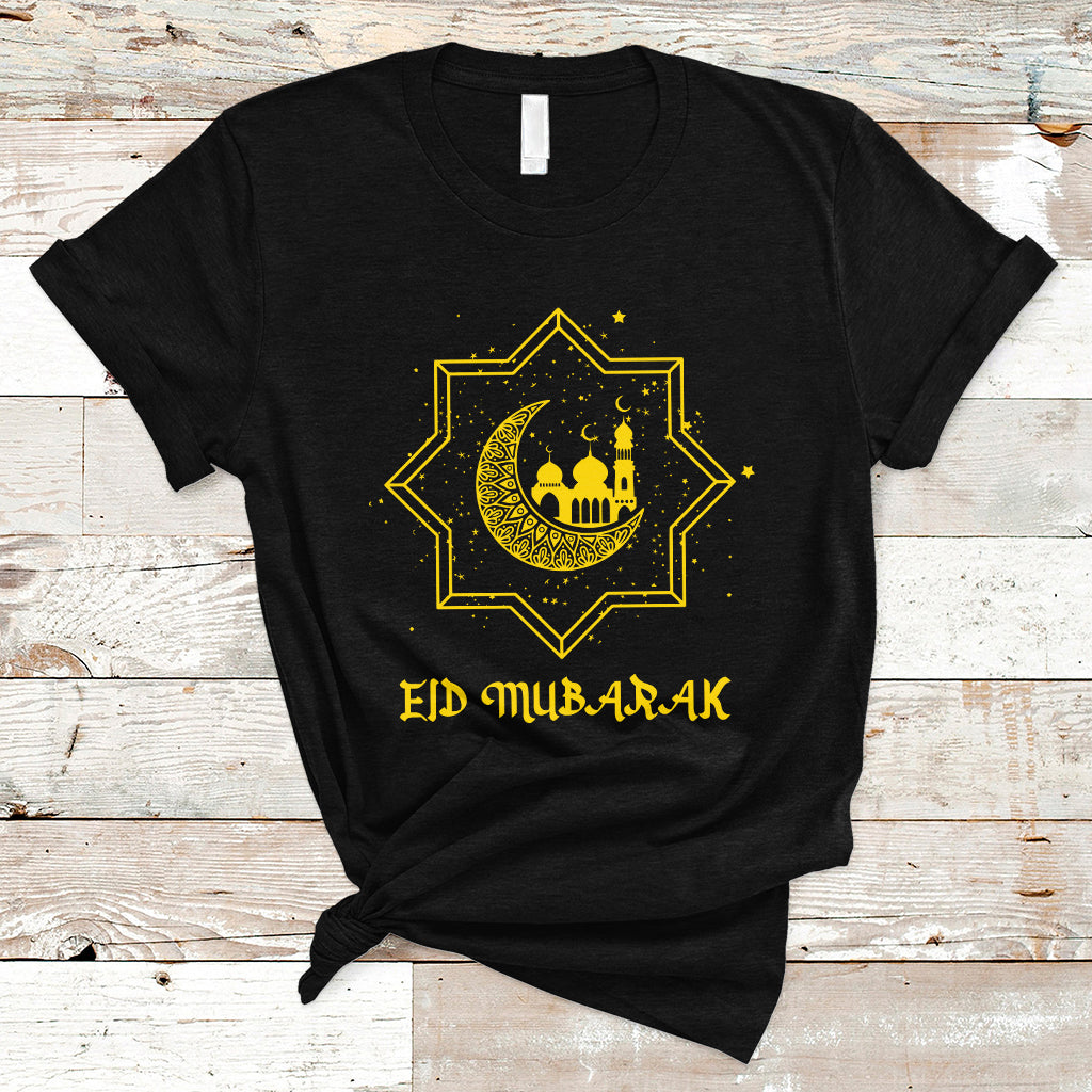 Eid Mubarak T Shirt Happy Eid Mubarak for Muslim Eid al Fitr Ramadan Mubarak Arabic Ramadan Fasting - Wonder Print Shop