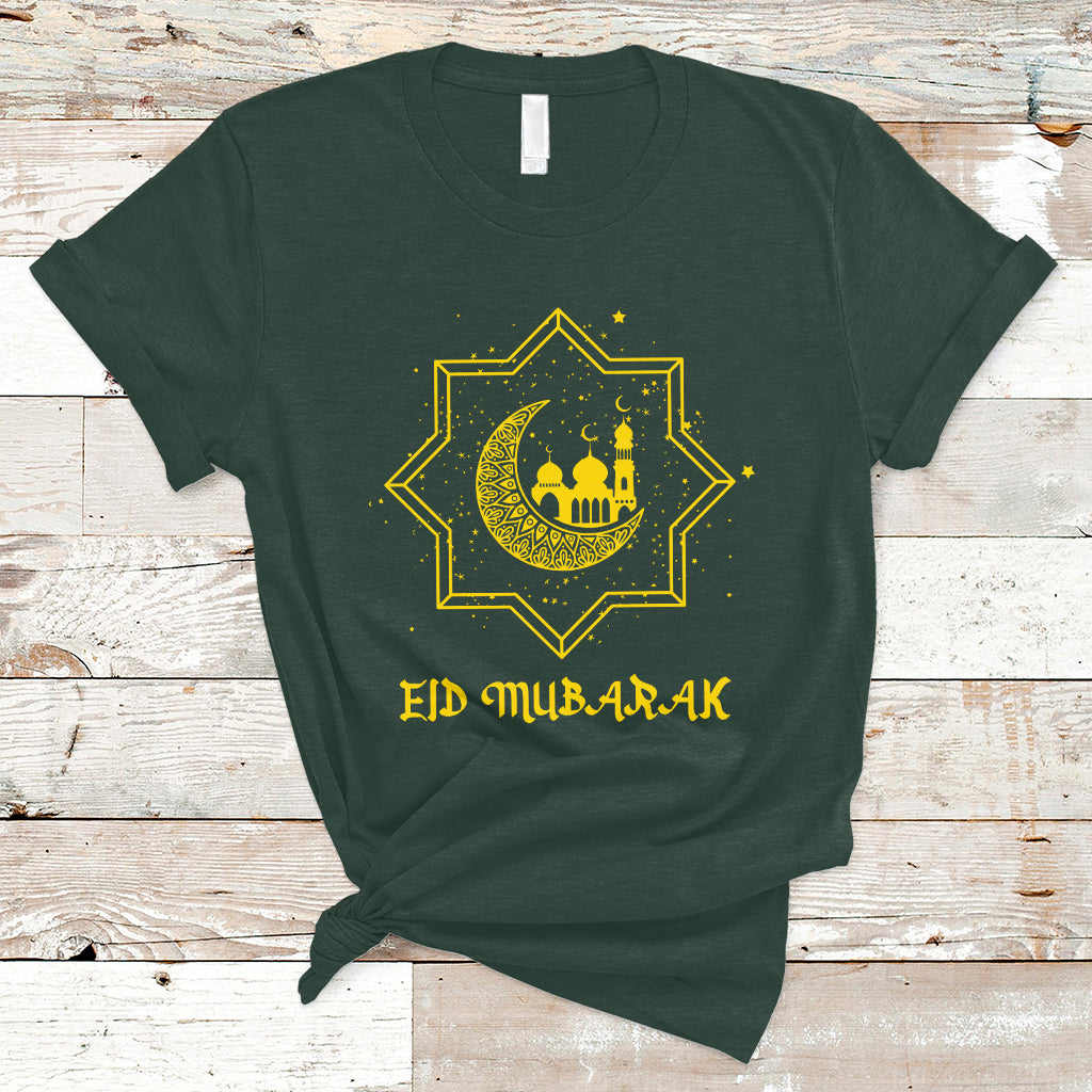Eid Mubarak T Shirt Happy Eid Mubarak for Muslim Eid al Fitr Ramadan Mubarak Arabic Ramadan Fasting - Wonder Print Shop