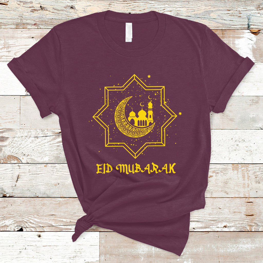 Eid Mubarak T Shirt Happy Eid Mubarak for Muslim Eid al Fitr Ramadan Mubarak Arabic Ramadan Fasting - Wonder Print Shop