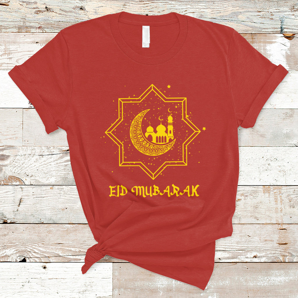 Eid Mubarak T Shirt Happy Eid Mubarak for Muslim Eid al Fitr Ramadan Mubarak Arabic Ramadan Fasting - Wonder Print Shop