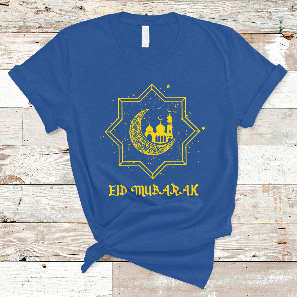 Eid Mubarak T Shirt Happy Eid Mubarak for Muslim Eid al Fitr Ramadan Mubarak Arabic Ramadan Fasting - Wonder Print Shop