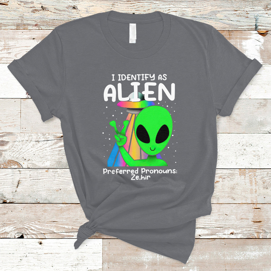 Funny Alien T Shirt Funny Alien I Identify As An Alien Preferred Pronoun LGBTQ+ - Wonder Print Shop