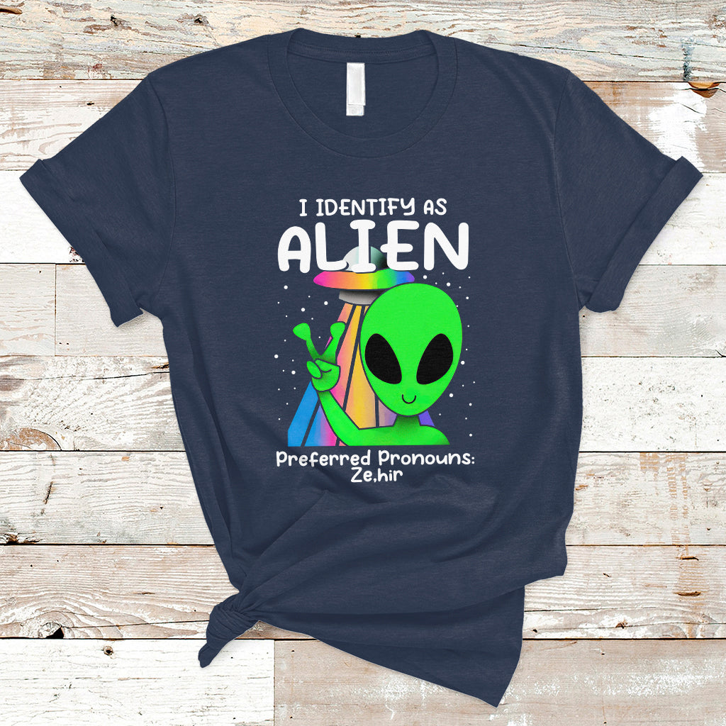 Funny Alien T Shirt Funny Alien I Identify As An Alien Preferred Pronoun LGBTQ+ - Wonder Print Shop