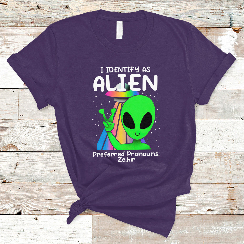 Funny Alien T Shirt Funny Alien I Identify As An Alien Preferred Pronoun LGBTQ+ - Wonder Print Shop