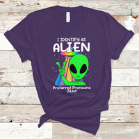 Funny Alien T Shirt Funny Alien I Identify As An Alien Preferred Pronoun LGBTQ+ - Wonder Print Shop