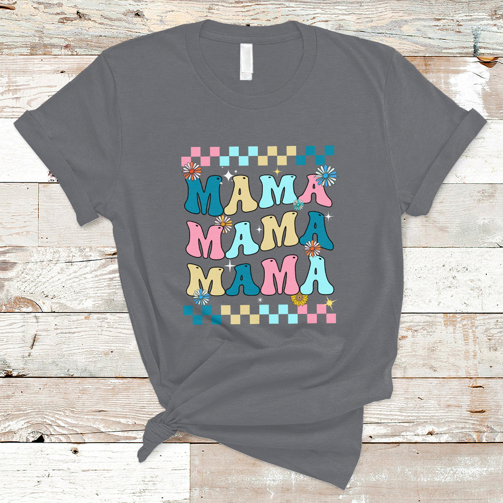 Retro Mama T Shirt Mothers Day Retro Groovy Mama Matching Family Party Women - Wonder Print Shop