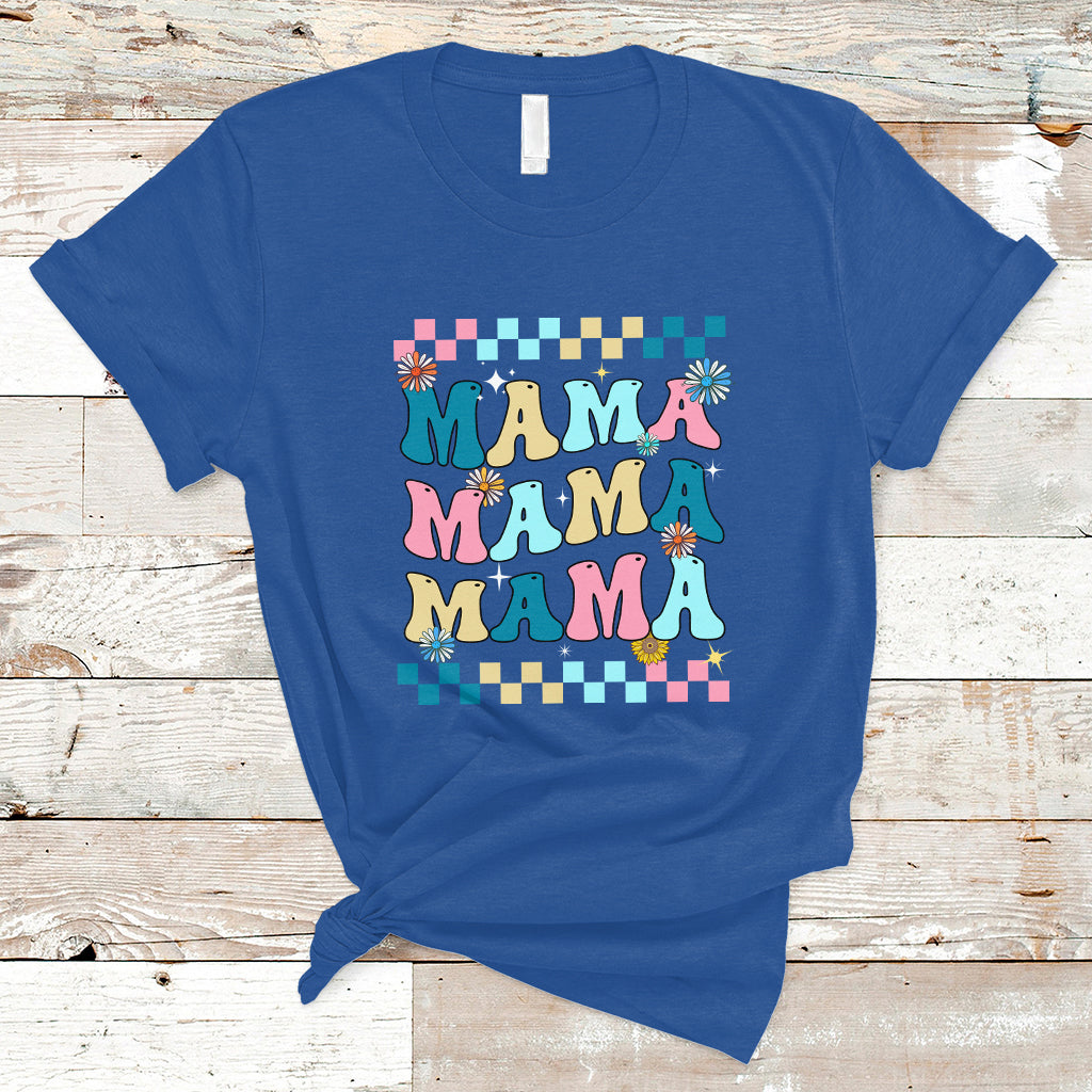 Retro Mama T Shirt Mothers Day Retro Groovy Mama Matching Family Party Women - Wonder Print Shop