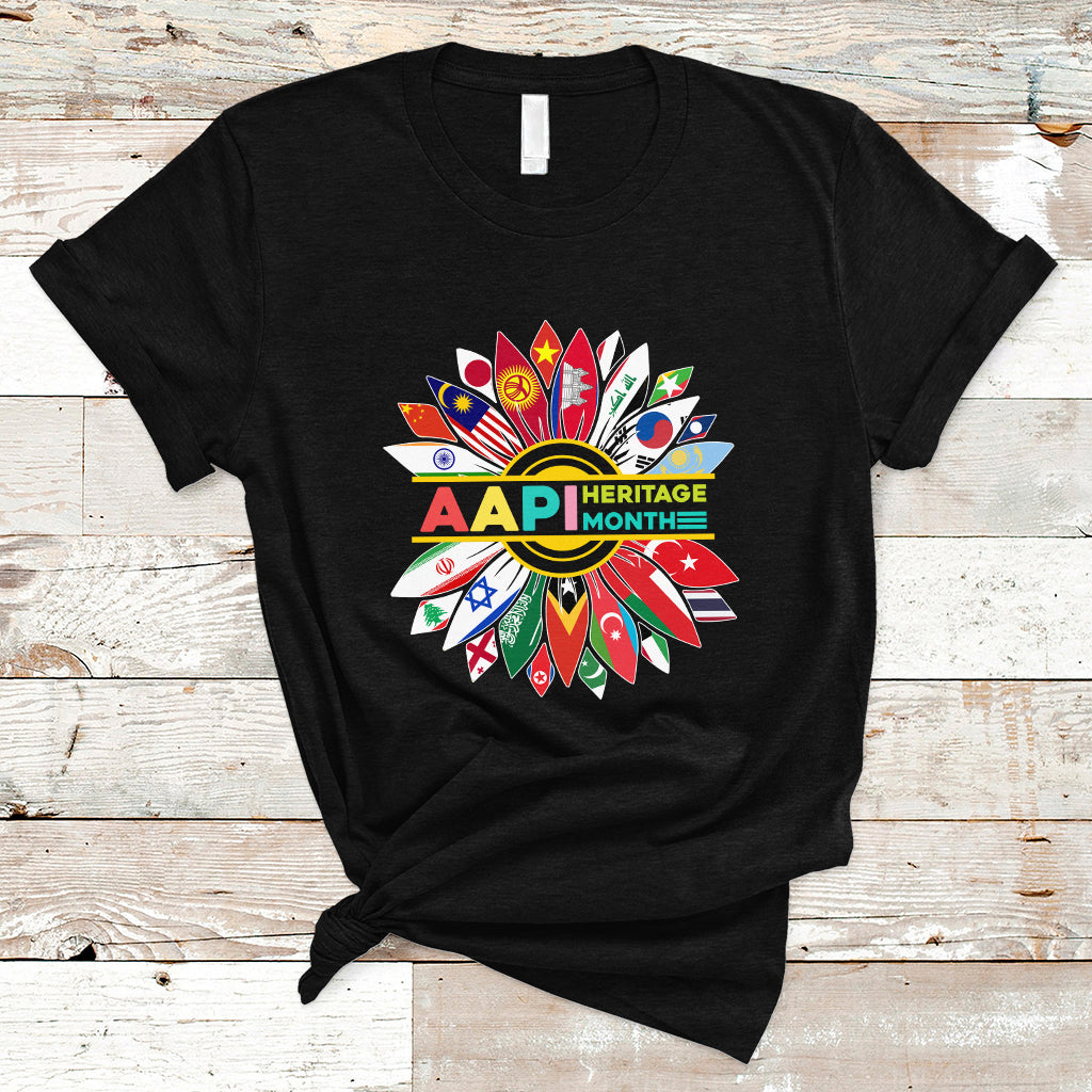 Asian American T Shirt Asian American And Pacific Islander Heritage Month Sunflower - Wonder Print Shop