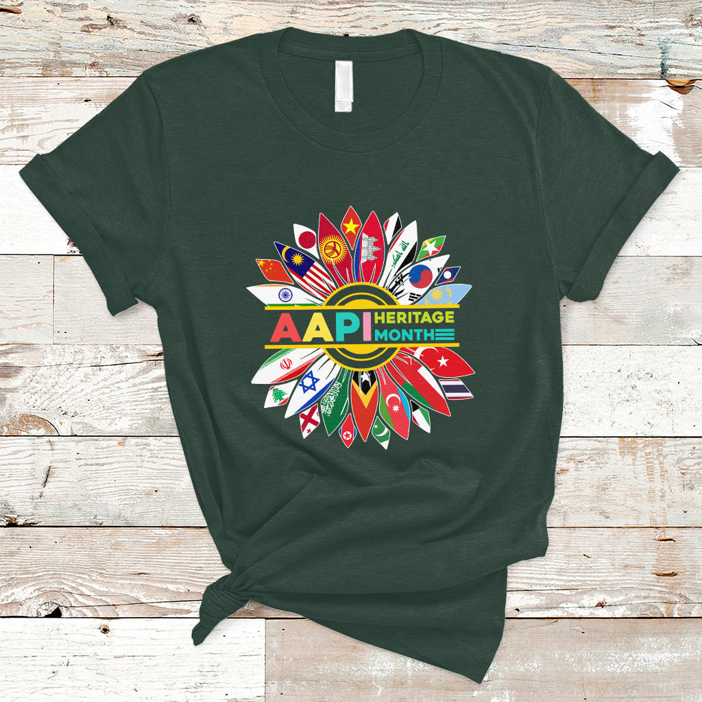Asian American T Shirt Asian American And Pacific Islander Heritage Month Sunflower - Wonder Print Shop