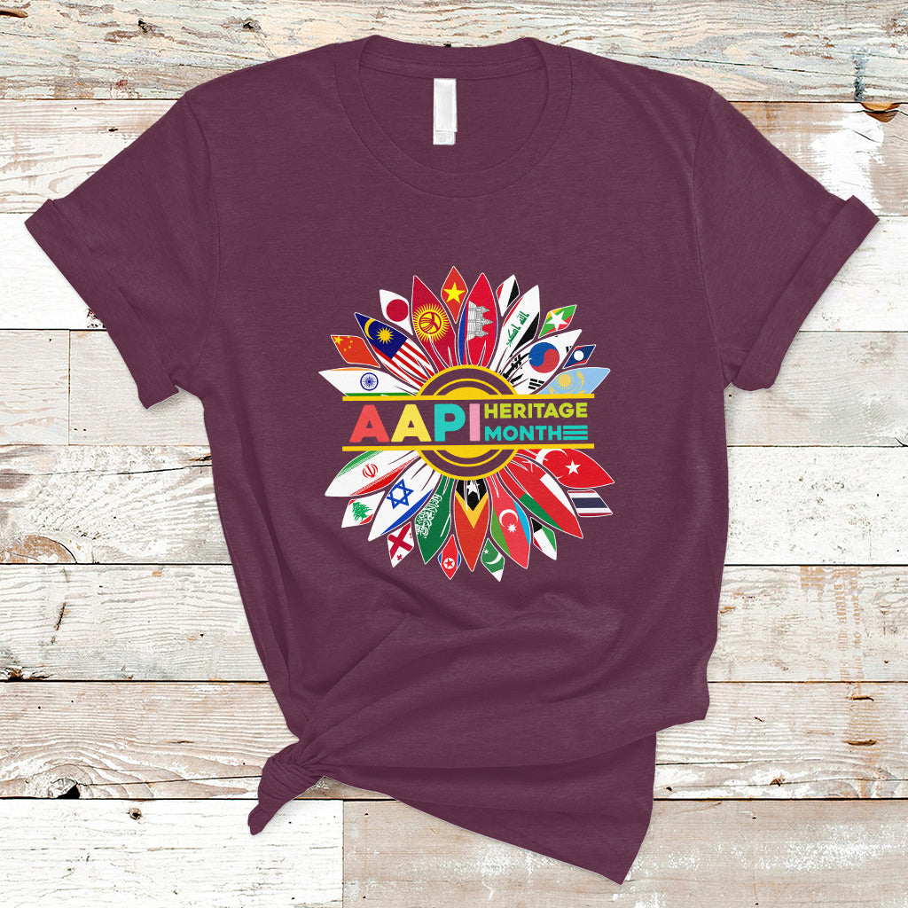 Asian American T Shirt Asian American And Pacific Islander Heritage Month Sunflower - Wonder Print Shop
