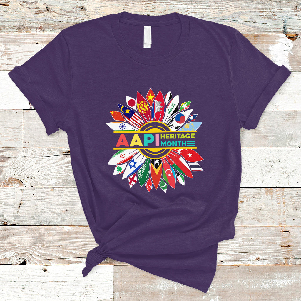 Asian American T Shirt Asian American And Pacific Islander Heritage Month Sunflower - Wonder Print Shop